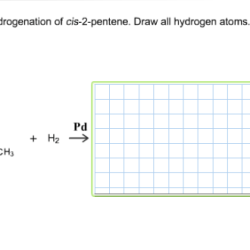 Hydrogenation cis draw pentene hydrogen atoms h3 pd transcribed text show