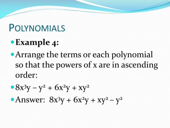 Descending polynomial powers